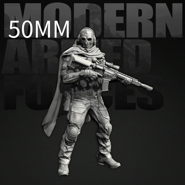 50mm Modern Tactical Operator, Resin Model Figure Kit, Unassembled and Unpainted