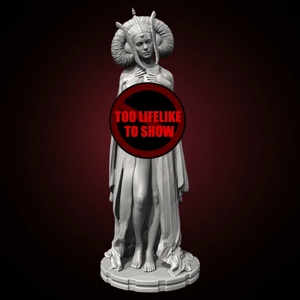 75mm Female with Flowing Robes, Resin Model Bust Kit, Unassembled and Unpainted