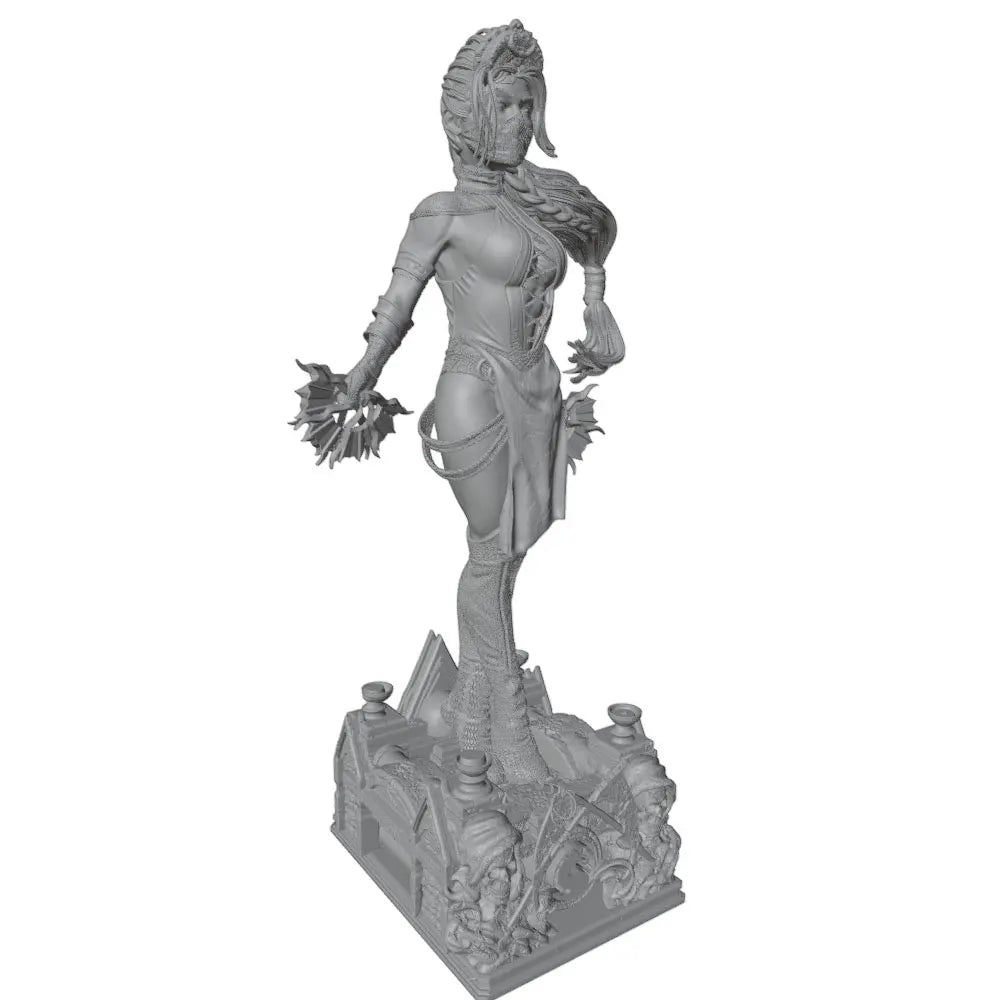 1/24 Sorceress Conjuring Arcane Spikes, Resin Model Figure Kit, Fantasy Theme, Unassembled and Unpainted