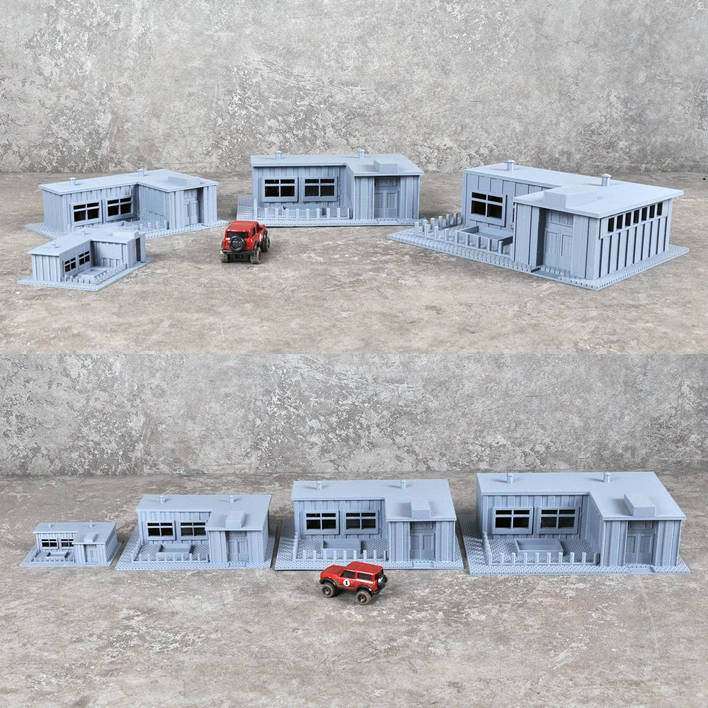 1/72 Modern Residential & Commercial Buildings, Resin Model Diorama Kit, Unassembled and Unpainted