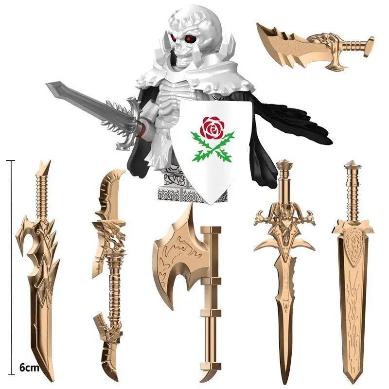 Medieval Skeleton Knight & Horse, 2 Figures, Resin Model Figure Kit, Unassembled and Unpainted