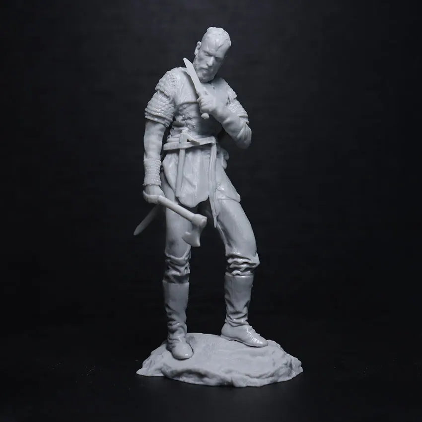 75mm Medieval Viking Swordsman in Combat Stride, Resin Model Figure Kit, Unassembled and Unpainted