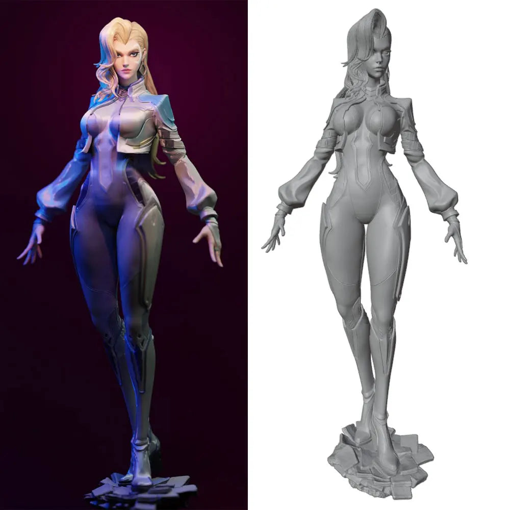 1/24 Futuristic Pin-up, Resin Model Figure Kit, Unassembled and Unpainted