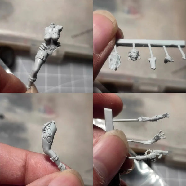 38mm Modern Anime Female Soldier, Resin Model Figure Kit, Unassembled and Unpainted