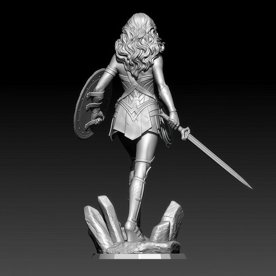 Fantasy Female Warrior Princess with Ornate Breastplate 1/18 Resin Figure Kit - resin model view 2