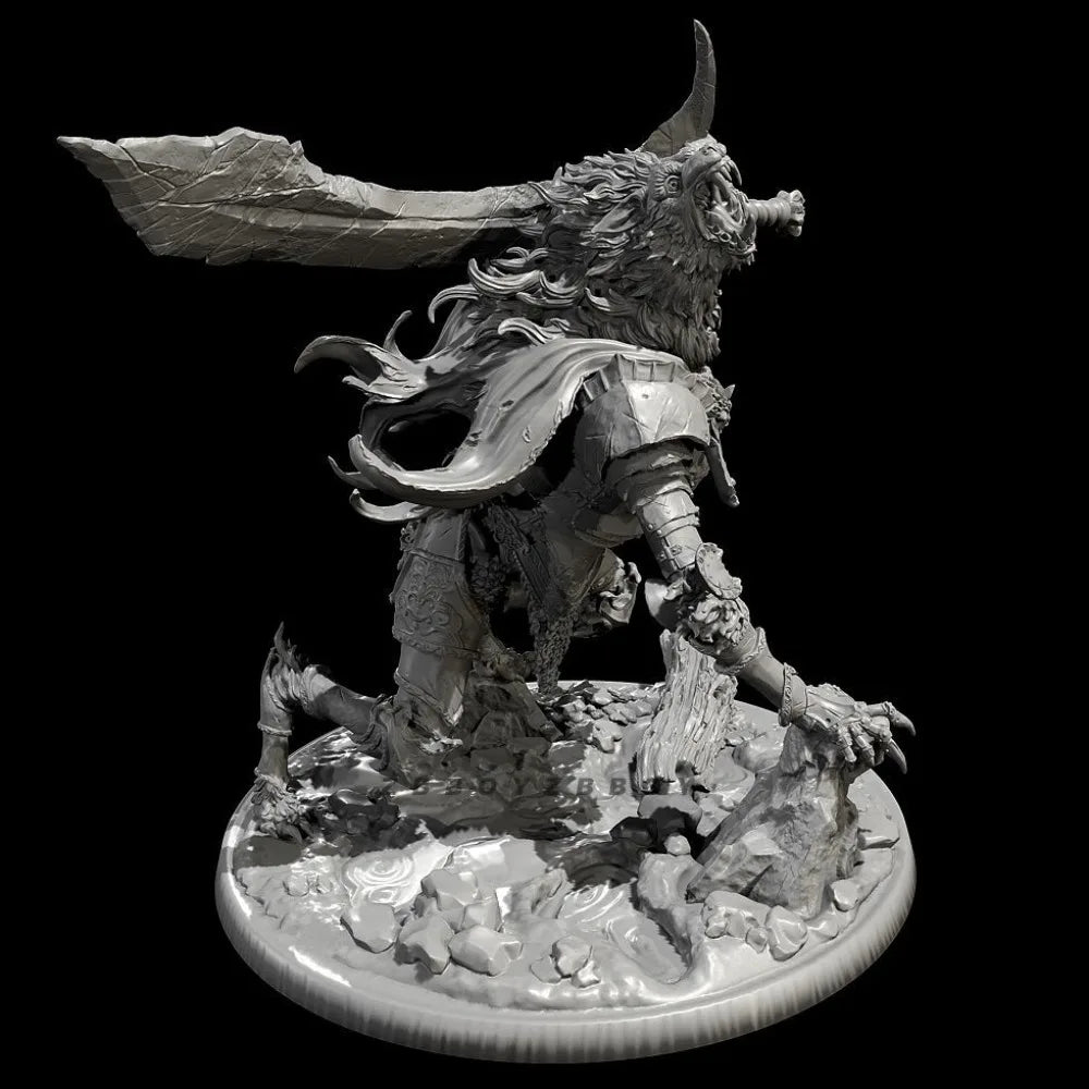 75mm Dark Fantasy Zombie Wolf King, 5 Figures, Resin Model Figure Kit, Fantasy Theme, Unassembled and Unpainted