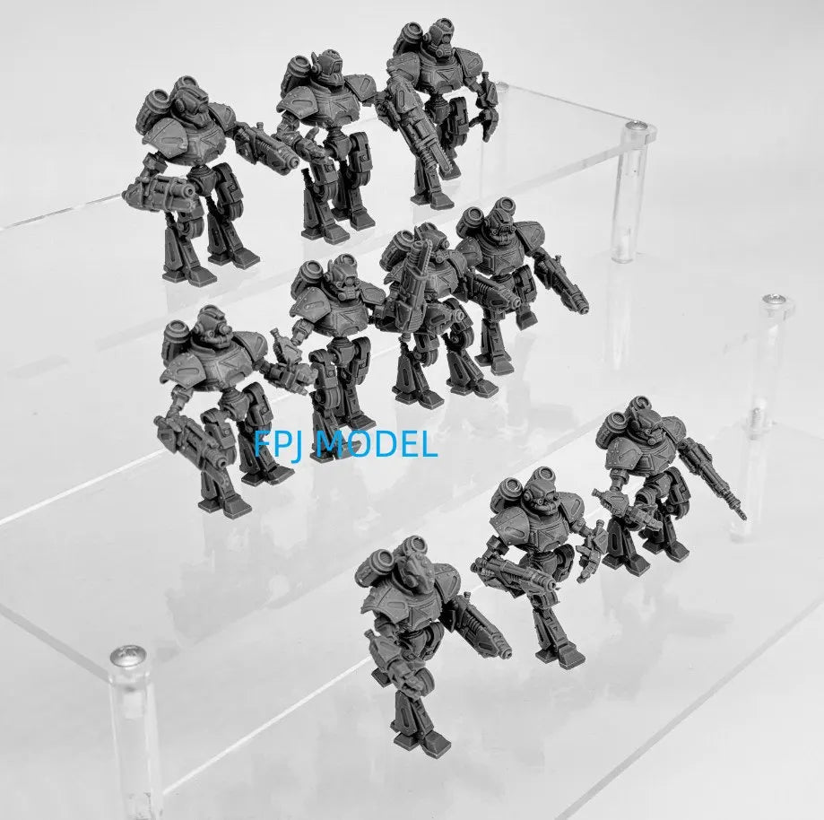28mm Scavenger Mechanods, 12 Figures, Resin Model Figure Kit, Sci-Fi Theme, Unassembled and Unpainted