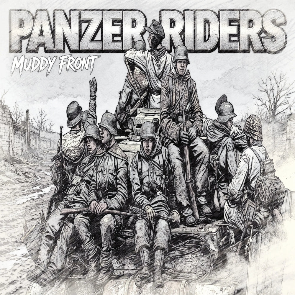 1/35 WWII German Panzer with Infantry, 12 Figures, Resin Model Vehicle Kit, Unassembled and Unpainted