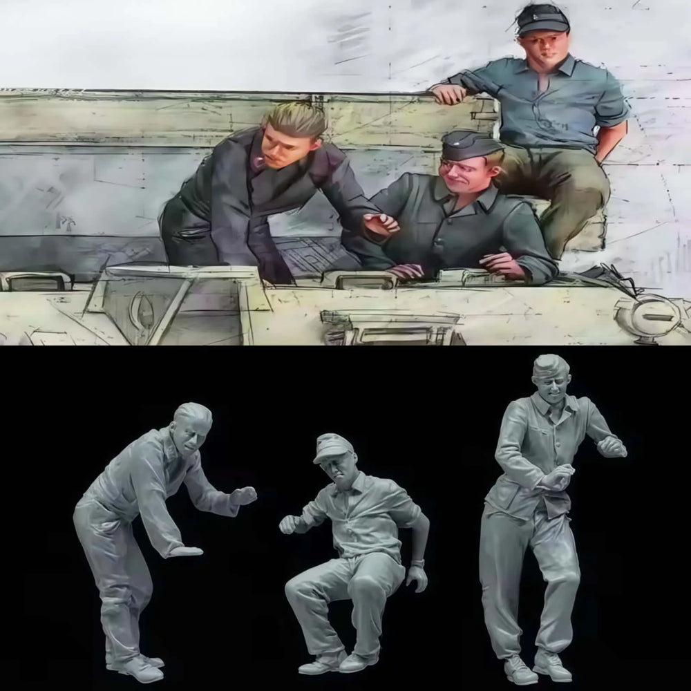 1/35 WWII British Trench Observation Post, 3 Figures, Resin Model Figure Kit, Unassembled and Unpainted
