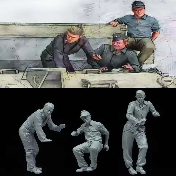 1/35 WWII British Trench Observation Post, 3 Figures, Resin Model Figure Kit, Unassembled and Unpainted