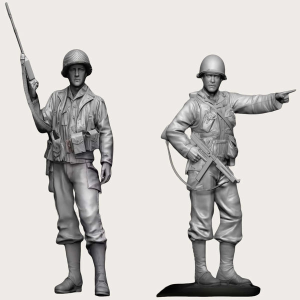 1/16 WWII German Assault Soldiers, 2 Figures, Resin Model Figure Kit, Unassembled and Unpainted