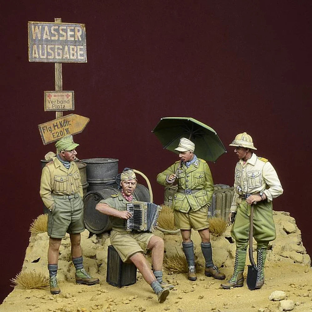 1/35 WWII German Wehrmacht Soldiers Resting, 5 Figures, Resin Model Diorama Kit, Unassembled and Unpainted