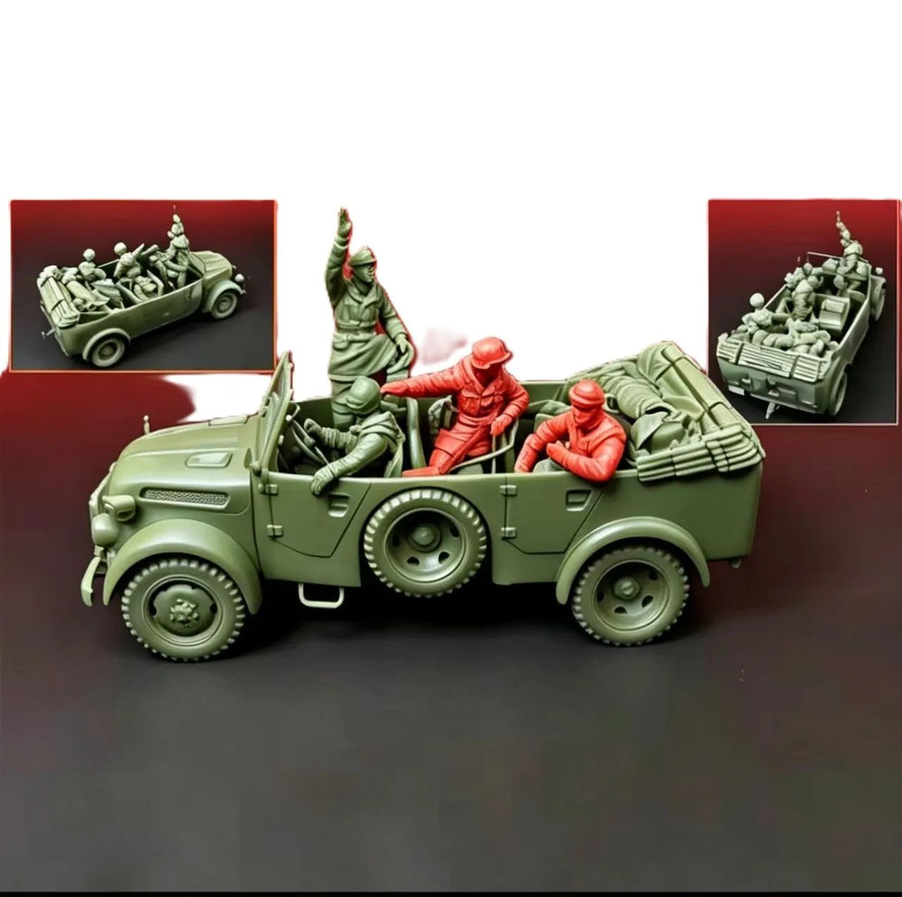 1/35 WWII German Truck Crew, 4 Figures, Resin Model Figure Kit, Unassembled and Unpainted