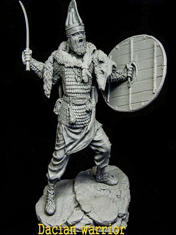 75mm Ancient Dacian Warrior with Falcata and Shield, Resin Model Figure Kit, Unassembled and Unpainted