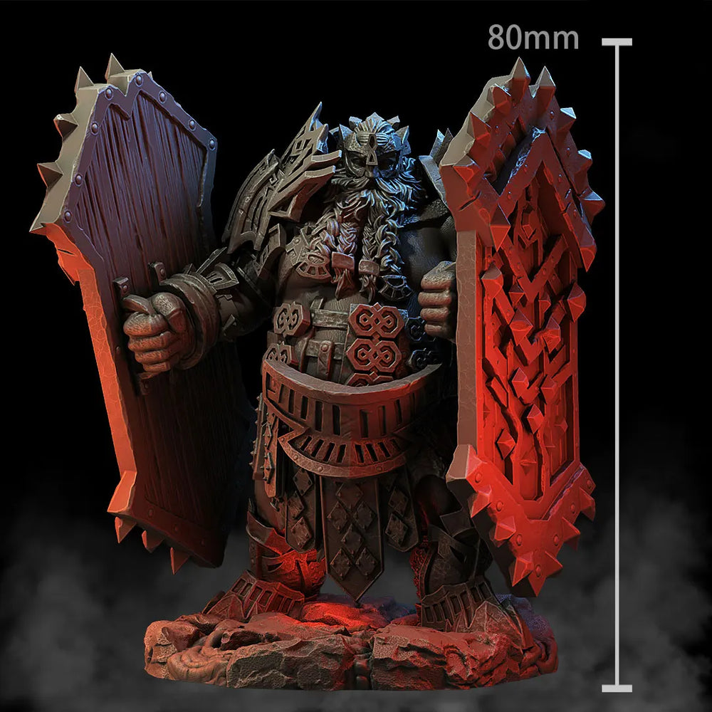 Dwarf Warrior, 4 Figures, Resin Model Figure Kit, Fantasy Theme, Unassembled and Unpainted