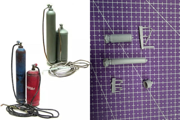 1/35 Military Gas Cylinder Modification, Resin Model Accessory Kit, Military Theme, Unpainted