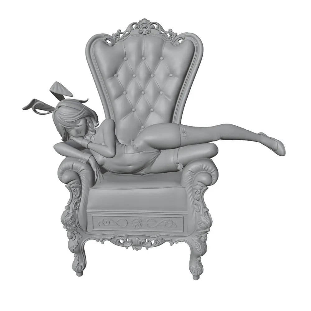 1/24 Character on Throne, Resin Model Figure Kit, Anime Theme, Unassembled and Unpainted