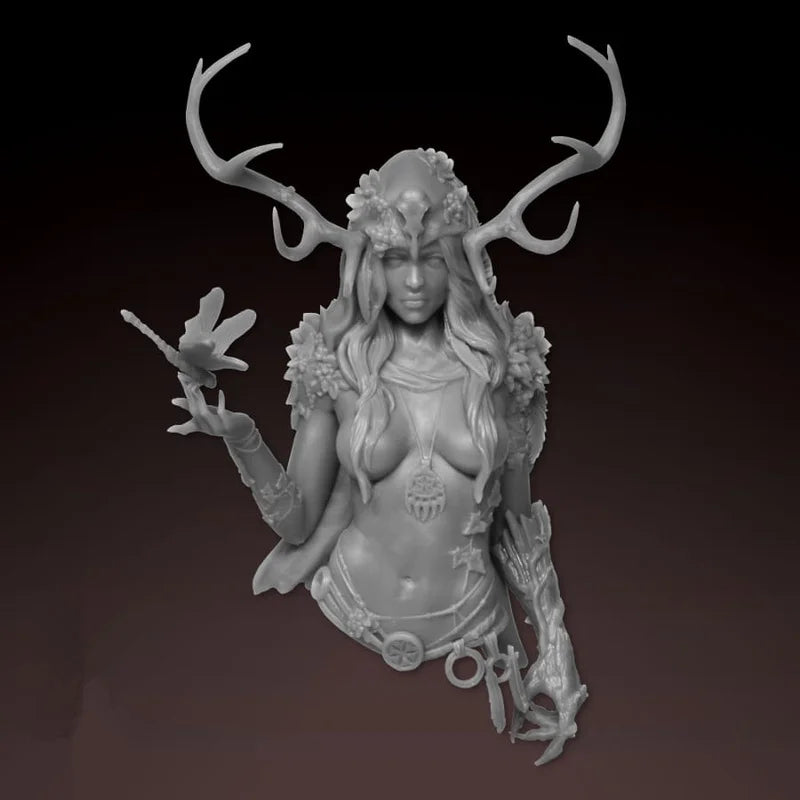 1/10 Slavic Lesza Forest Spirit, Resin Model Bust Kit, Mythology Theme, Unassembled and Unpainted