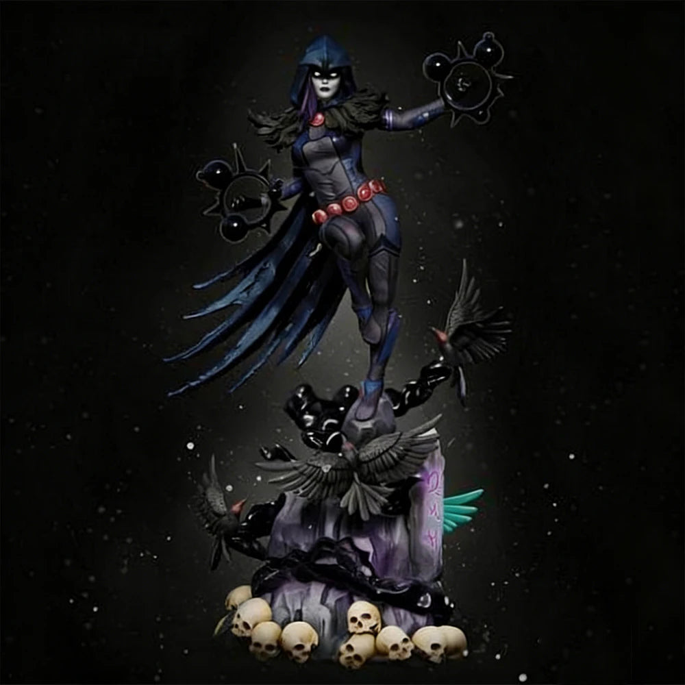 1/24 Belle Crow Winged Sorceress, Resin Model Figure Kit, Fantasy Theme, Unassembled and Unpainted