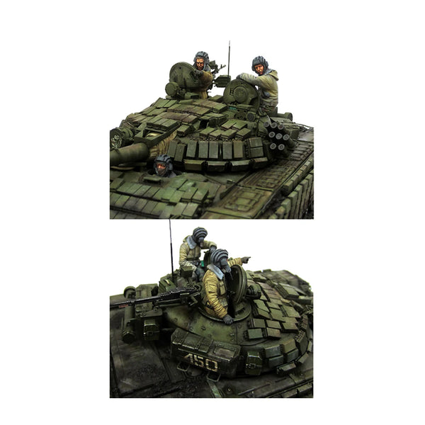 1/35 Cold War Soviet T-72 Crew in Combat Alert, 3 Figures, Resin Model Figure Kit, Unassembled and Unpainted