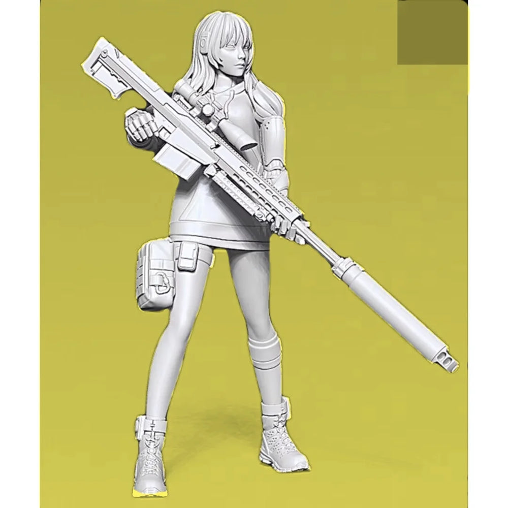 1/35 Female Warrior, Resin Model Figure Kit, Anime Theme, Unassembled and Unpainted