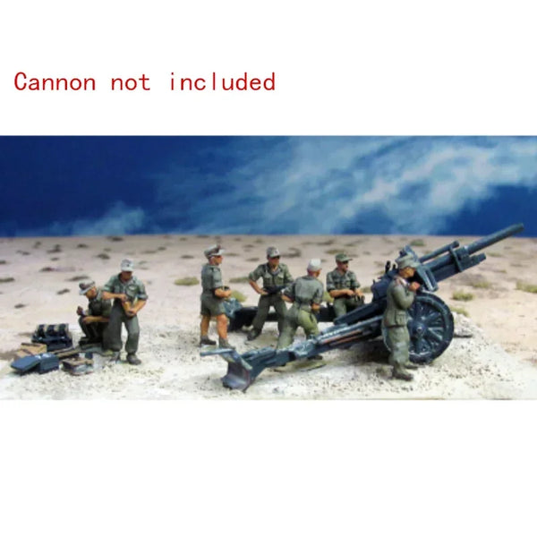 1/72 WWII Allied North Africa Artillery, 6 Figures, Resin Model Diorama Kit, Unassembled and Unpainted