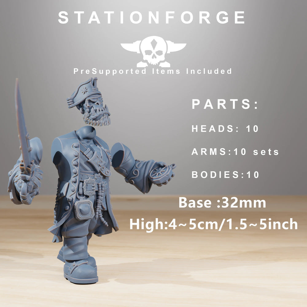 32mm Gothic Sci-Fi Armored Soldiers, 10 Figures, Resin Model Figure Kit, Sci-Fi Theme, Unassembled and Unpainted