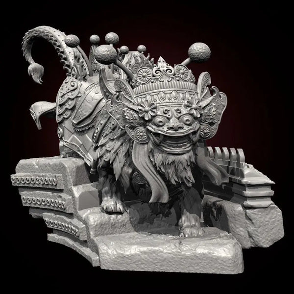 90mm Lion Dance Ceremonial, Resin Model Figure Kit, Wildlife Theme, Unassembled and Unpainted