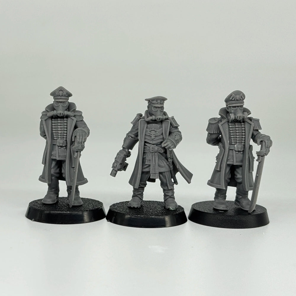 WWI WWI-Inspired Fantasy Officers, 3 Figures, Resin Model Figure Kit, Unassembled and Unpainted