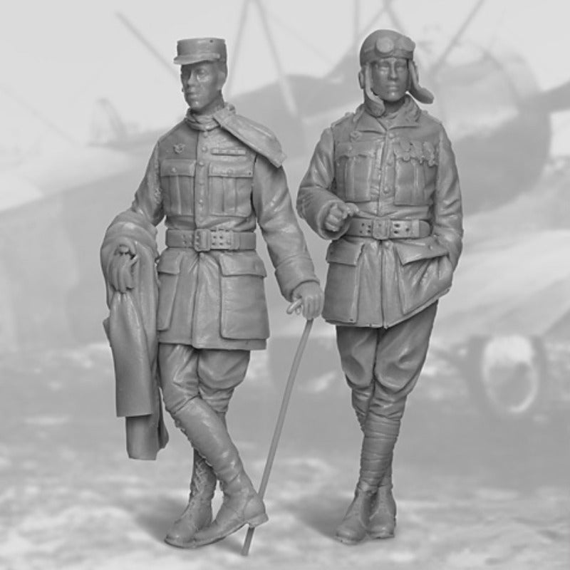 1/32 WWI French WWI Fighter Pilot, Resin Model Figure Kit, Unassembled and Unpainted