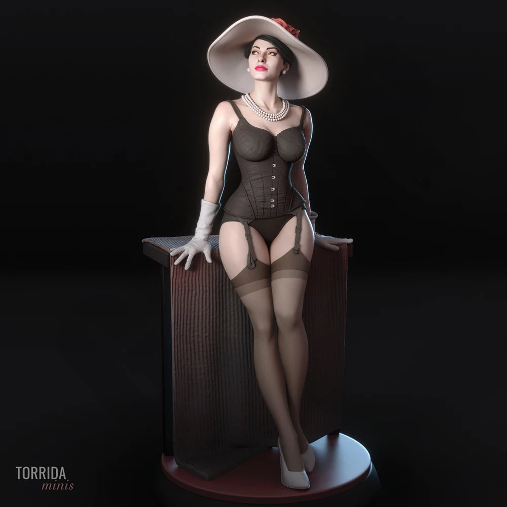 1/24 Vintage Pinup Woman, Resin Model Figure Kit, Unassembled and Unpainted