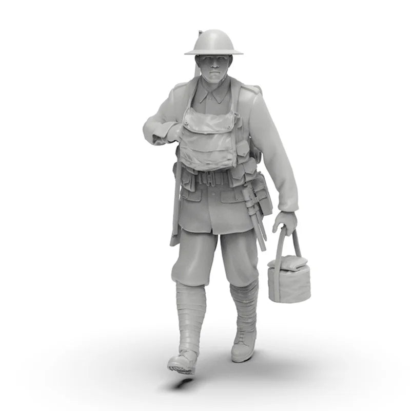 1/35 WWI British Infantry Squad Advancing with Rifles, 8 Figures, Resin Model Figure Kit, Unassembled and Unpainted