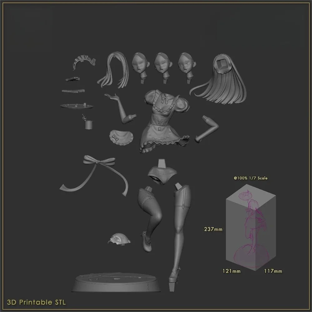 170mm Rebecca White Anime Character, Resin Model Figure Kit, Anime Theme, Unassembled and Unpainted