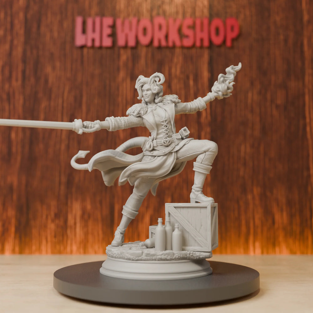 75mm Tiefling Arcane Trickster Rogue, Resin Model Figure Kit, Fantasy Theme, Unassembled and Unpainted