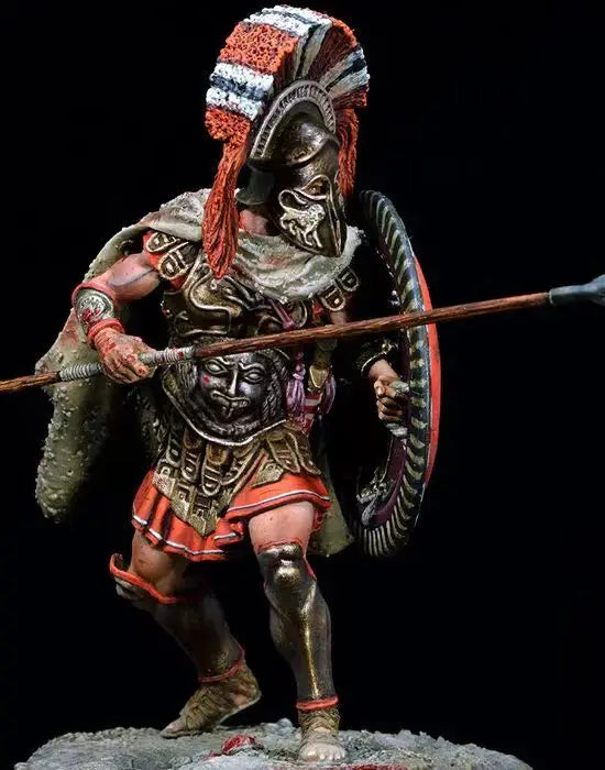 1/24 Medieval Helmed Warrior with Ornate Face Shield, Resin Model Figure Kit, Unassembled and Unpainted