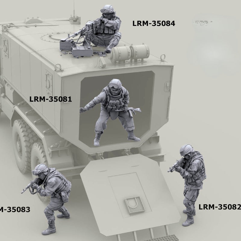 1/35 Modern Russian Tactical Infantry Squad, 4 Figures, Resin Model Figure Kit, Unassembled and Unpainted