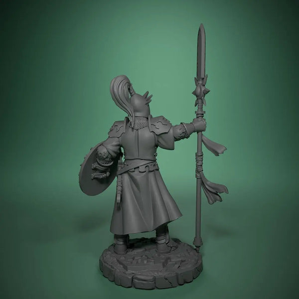 Medieval Fantasy Knight with Spear, Resin Model Figure Kit, Unassembled and Unpainted