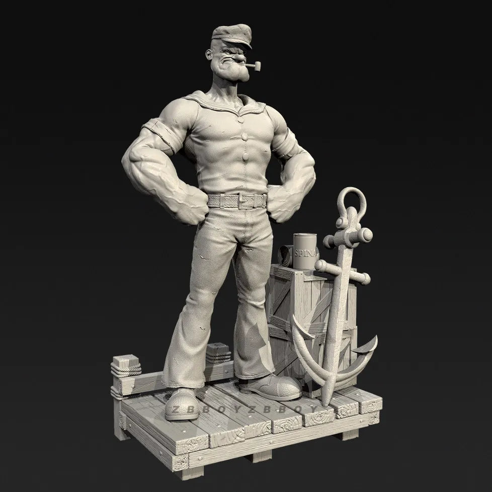 75mm Sailor Soldier with Anchor, Resin Model Figure Kit, Military Theme, Unassembled and Unpainted