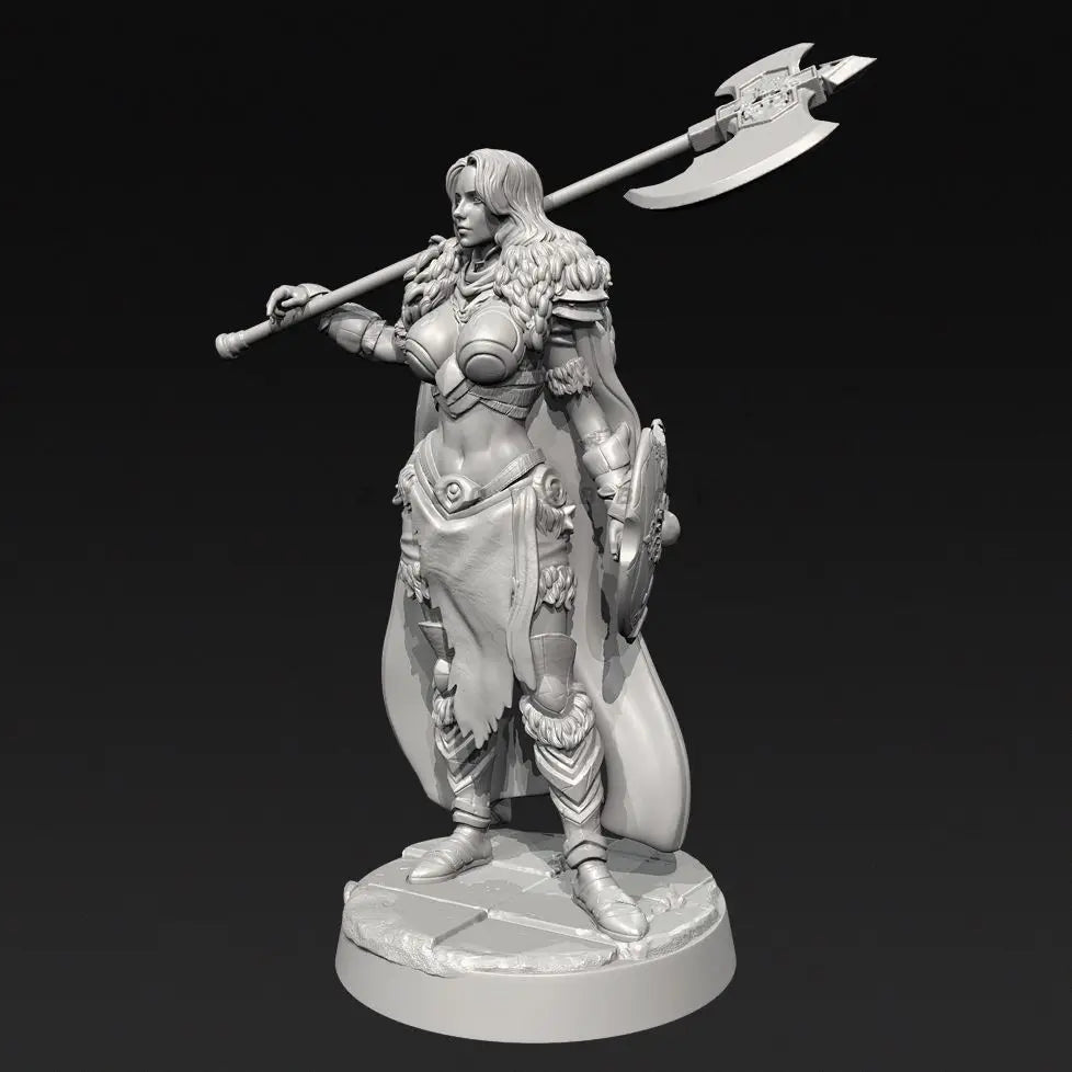 38mm Elf Warrior in Ornate Armor with Halberd, Resin Model Figure Kit, Fantasy Theme, Unassembled and Unpainted