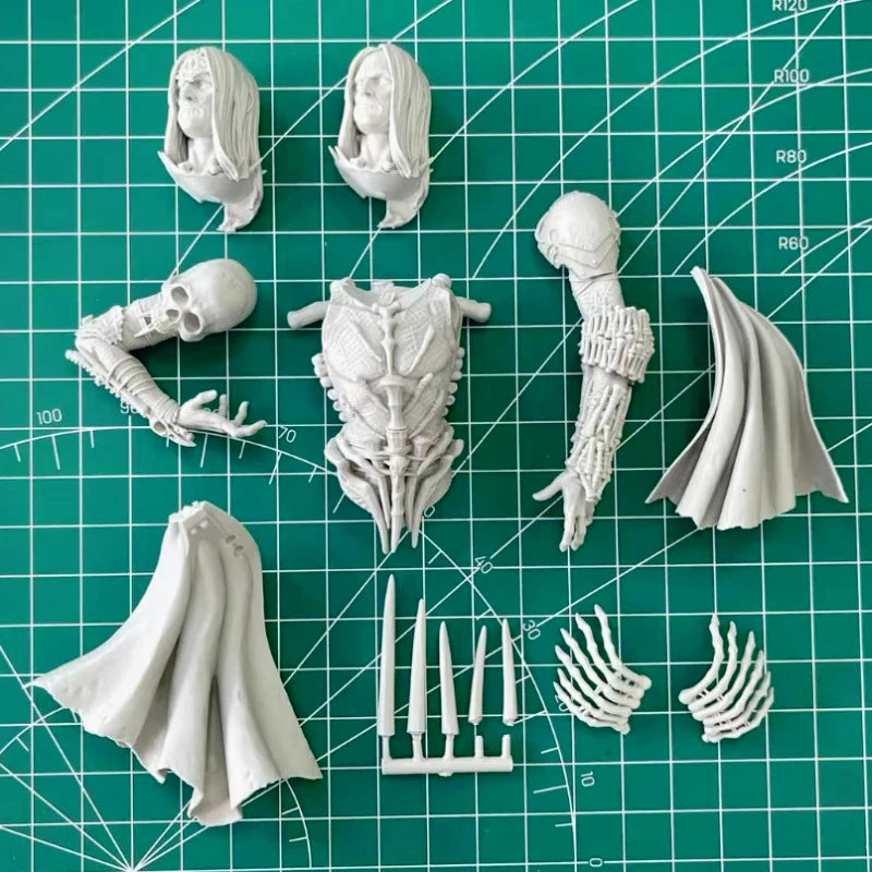 1/12 Dark Fantasy Death Skeleton Warrior, Resin Model Bust Kit, Fantasy Theme, Unassembled and Unpainted