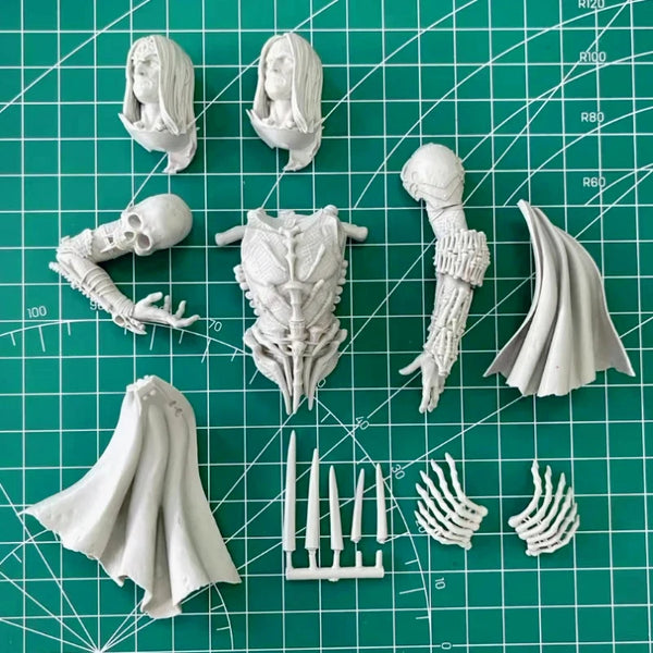 1/12 Dark Fantasy Death Skeleton Warrior, Resin Model Bust Kit, Fantasy Theme, Unassembled and Unpainted