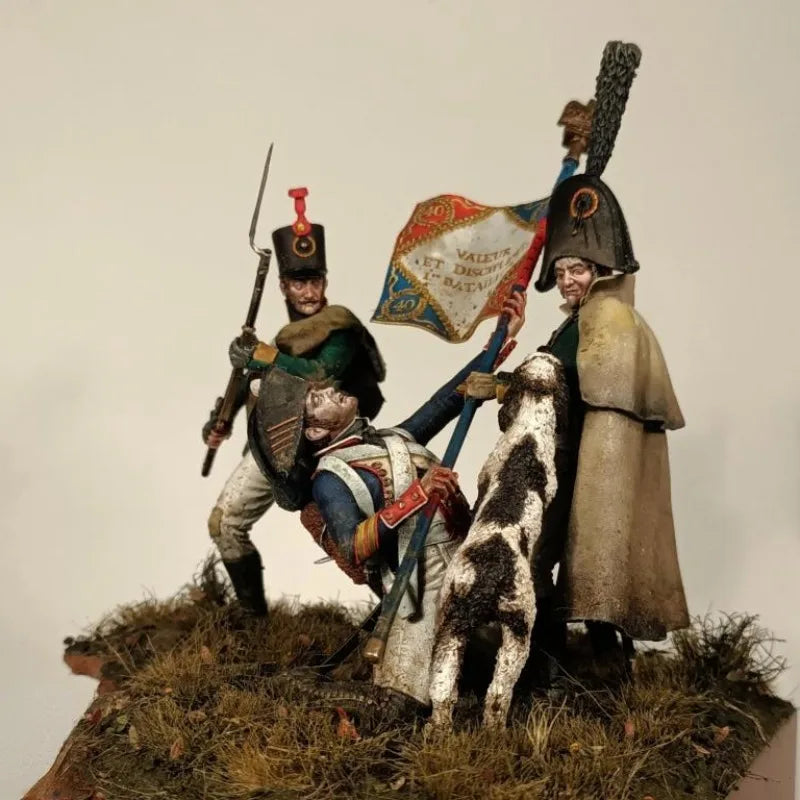 1/24 Napoleonic Imperial Guard, 3 Figures, Resin Model Figure Kit, Unassembled and Unpainted