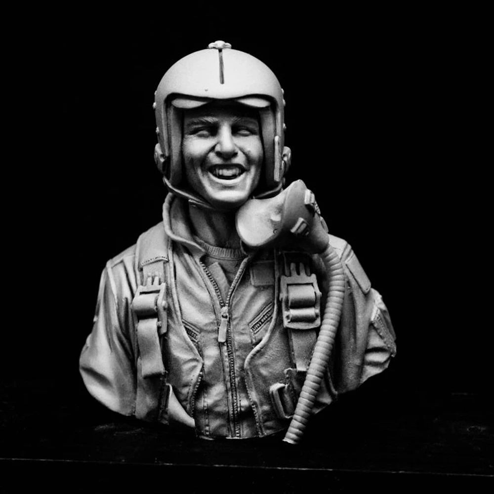 WWII US Aviator, Resin Model Bust Kit, Unassembled and Unpainted