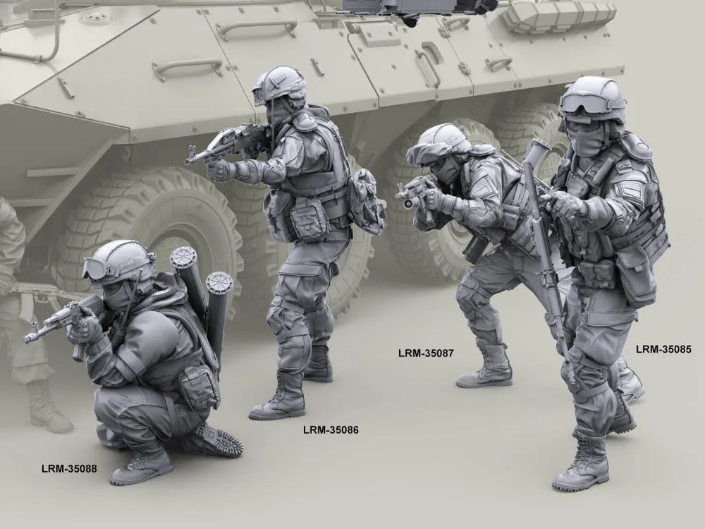 1/35 Modern Russian Army Squad, 4 Figures, Resin Model Figure Kit, Unassembled and Unpainted