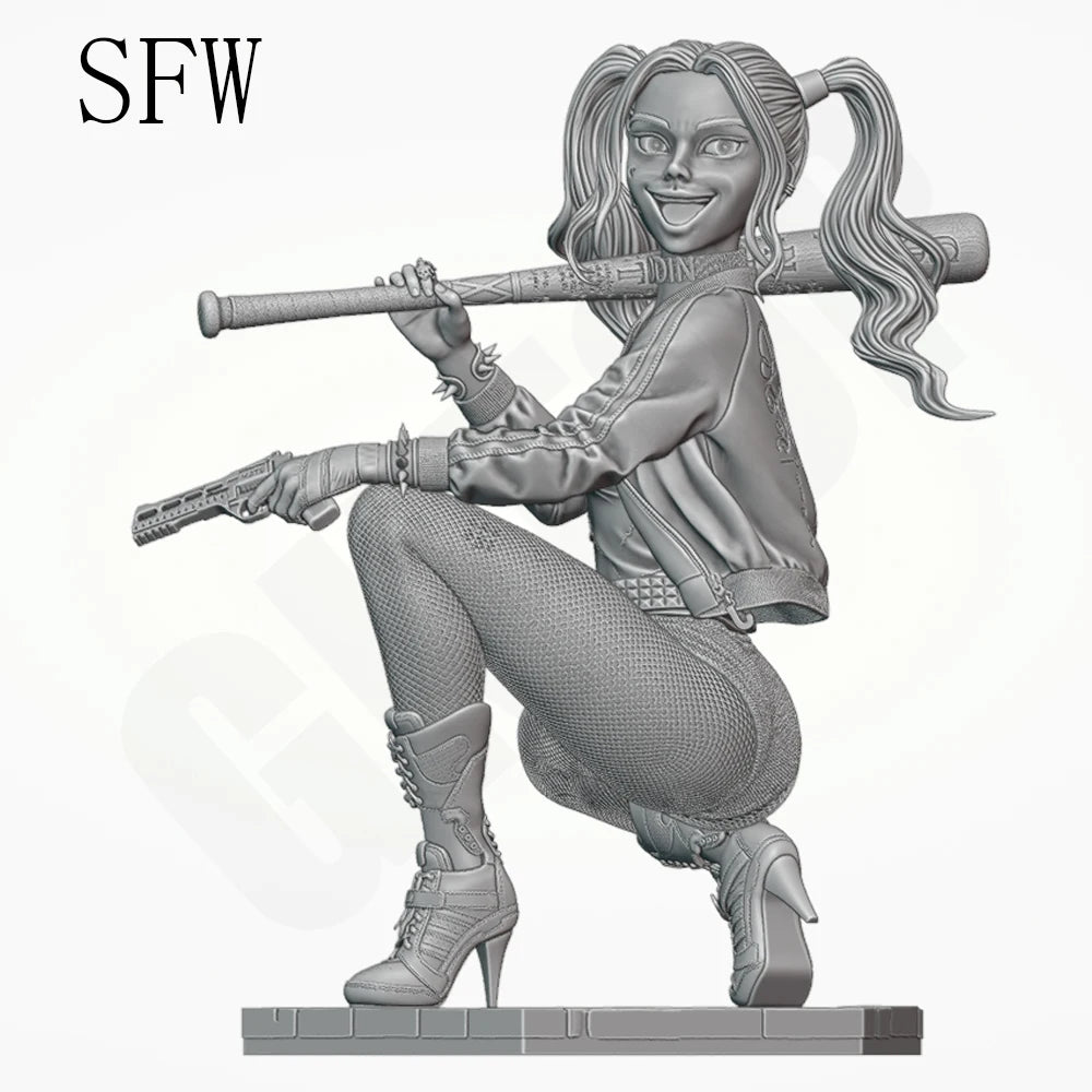 1/24 Clown Character with Baseball Bat, Resin Model Figure Kit, Unassembled and Unpainted