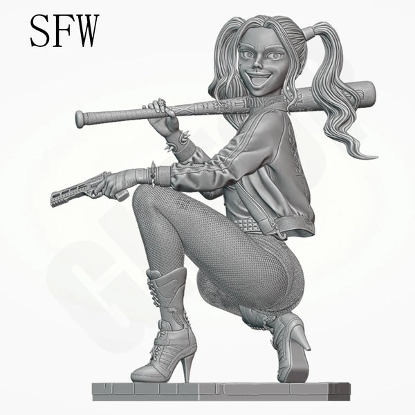 1/24 Clown Character with Baseball Bat, Resin Model Figure Kit, Unassembled and Unpainted
