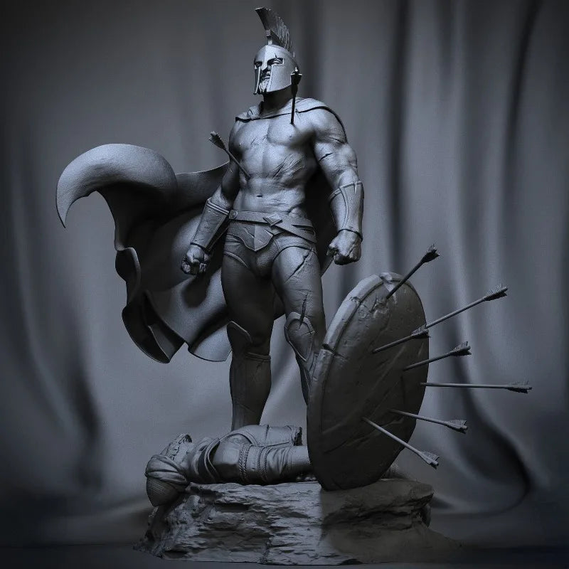 1/24 Ancient Spartan Hoplite with Spear and Shield, Resin Model Figure Kit, Unassembled and Unpainted