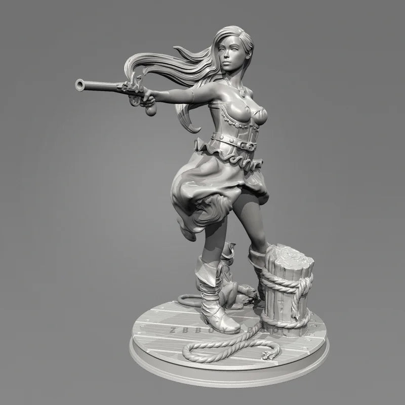75mm Colonial Caribbean Pirate Warrior, Resin Model Figure Kit, Historical Theme, Unassembled and Unpainted