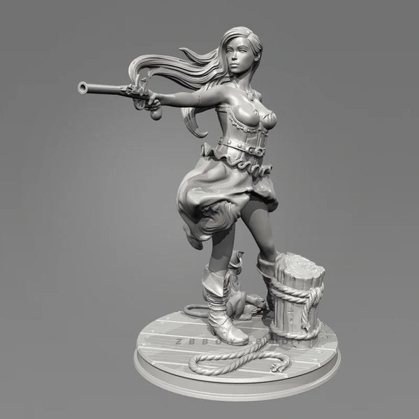 75mm Colonial Caribbean Pirate Warrior, Resin Model Figure Kit, Historical Theme, Unassembled and Unpainted