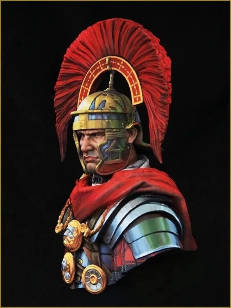 1/10 Ancient Roman Officer with Plumed Helmet, Resin Model Bust Kit, Unassembled and Unpainted